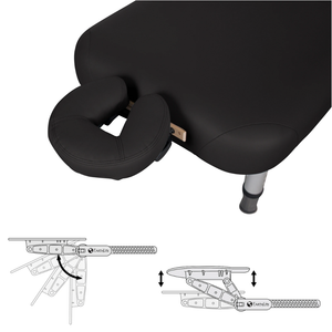 Earthlite Yosemite 30 Low Height Treatment Table with face pillow attachment for enhanced client comfort in med spa and medical wellness practices.