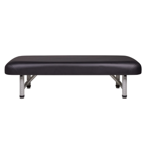Earthlite Yosemite 30 Low Height Treatment Table end view showing sturdy frame and low height design for med spa and medical wellness practices.