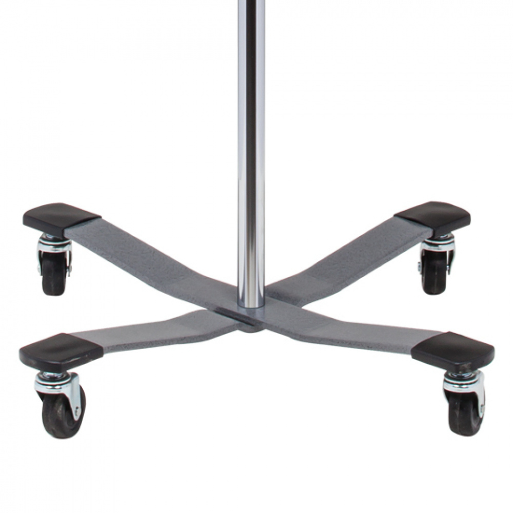Economy 4-Leg, 2-Hook IV Pole (IV-40): Epoxy coated, 4-leg base