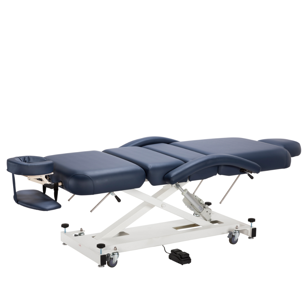 Equipro Divine Electric Multi-Purpose Bed Massage Table Lay Flat with Crescent Headrest Navy (EI-504) 