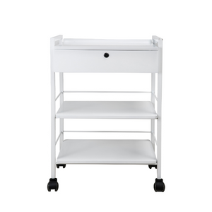 Silver Fox 3 Shelf Esthetician Cart with Locking Drawer Front (1019A) 