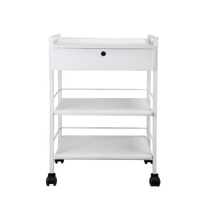 Silver Fox 3 Shelf Esthetician Cart with Locking Drawer Front (1019A)