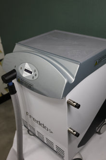 Freddo Aesthetic Skin Cooling Chiller Device  with a green background