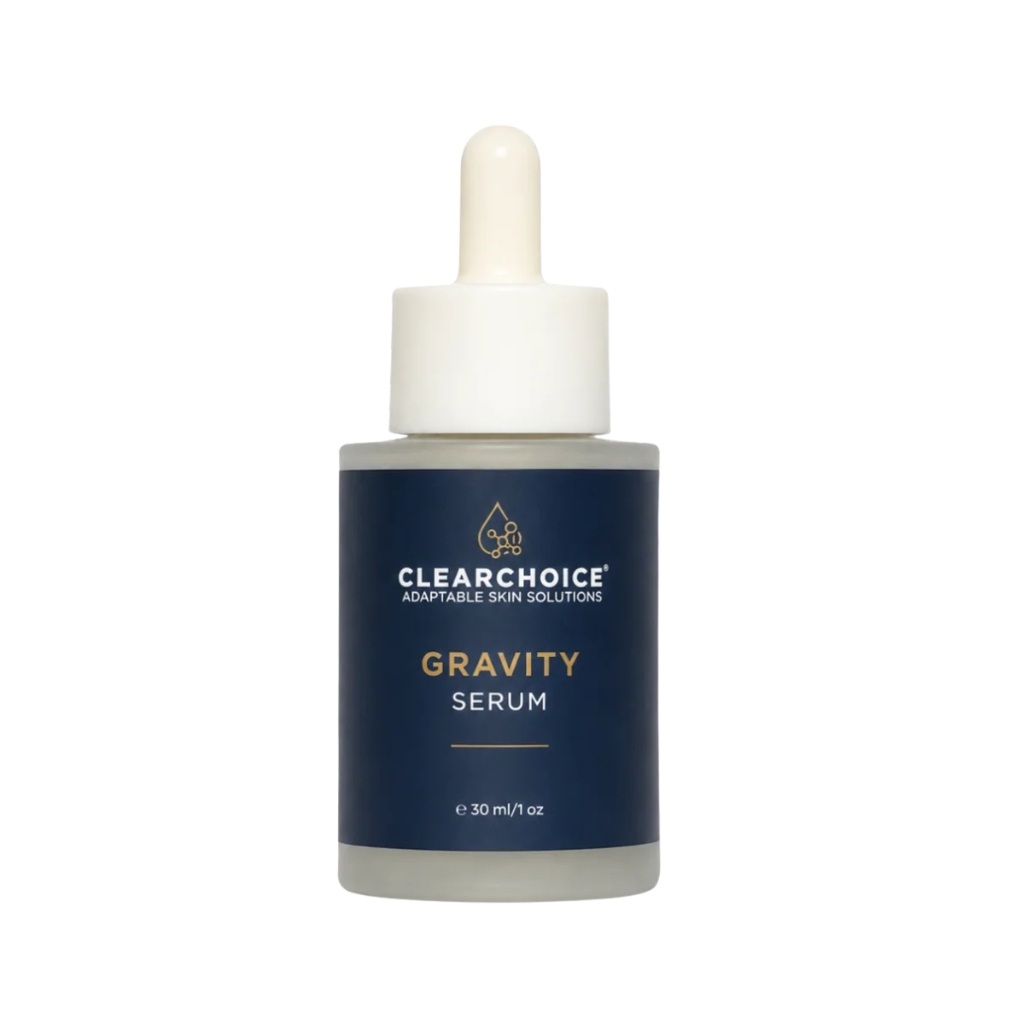 ClearChoice Gravity Serum 1 oz dropper bottle with Clearchoice label and white cap