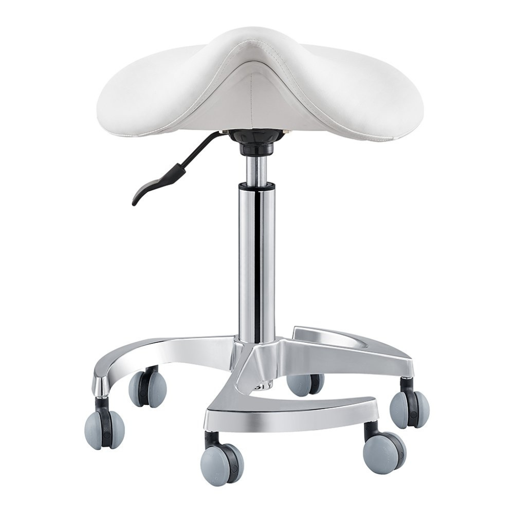 Dream In Reality Harmony Saddle Stool (White): Front View