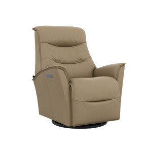 Henrik IV Therapy Chair with Latte upholstery features a three-motor ergonomic support system with independent reclining, lumbar, and head/neck adjustments.