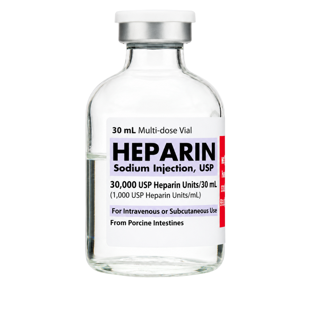 Heparin Sodium Injection USP is a sterile, prescription-only anticoagulant supplied in a 30 mL multiple-dose vial. NDC 00409-2720-03
