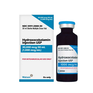 Hydroxocobalamin 1,000 mcg / mL Injection Multi-Dose Vial 30 mL B-12