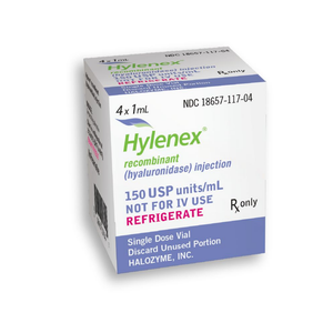 Hylenex Hyaluronidase, Human Recombinant, 150 Unit / mL Injection Single Dose Vial Box of 4 x 1 mL