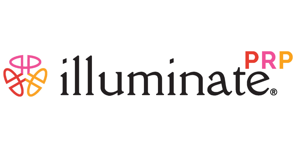 Illuminate PRP kits logo with colorful design elements on a white background
