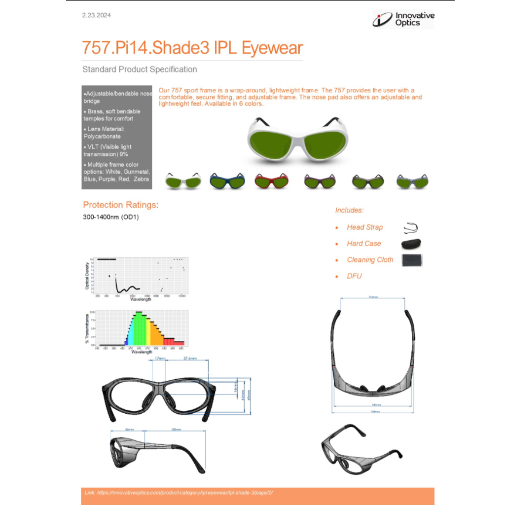 Innovative Optics 10445 Laser Glasses & Frames