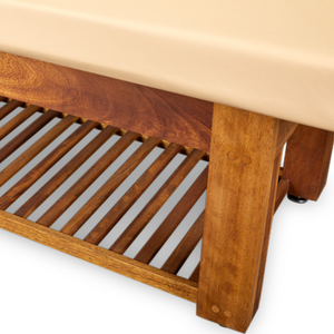 LEC Napa La Mer™ Spa and Salon Table with Teak Base End view detail