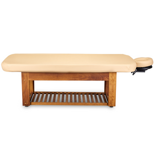 LEC Napa La Mer™ Spa and Salon Table with Teak Base with facepillow