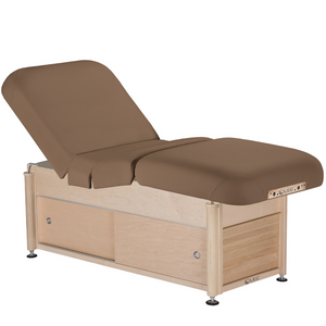 LEC Serenity™ Treatment Table with Salon Cabinet Latte