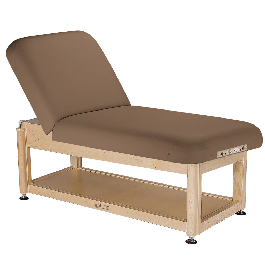 LEC Serenity™ Treatment Table with Tilt Shelf Latte