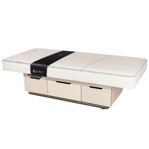 The LEC Century City Dual-Pedestal Low-Range Treatment Table illustrating the flat table.