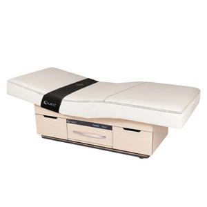 LEC Century City™ Dual-Pedestal Low-Range Treatment Table with Digital Warming Drawer is a sleek, electric treatment table designed for Med Spa, IV Hydration, and Medical Wellness Practices that prioritize accessibility, storage, and a refined client experience.
