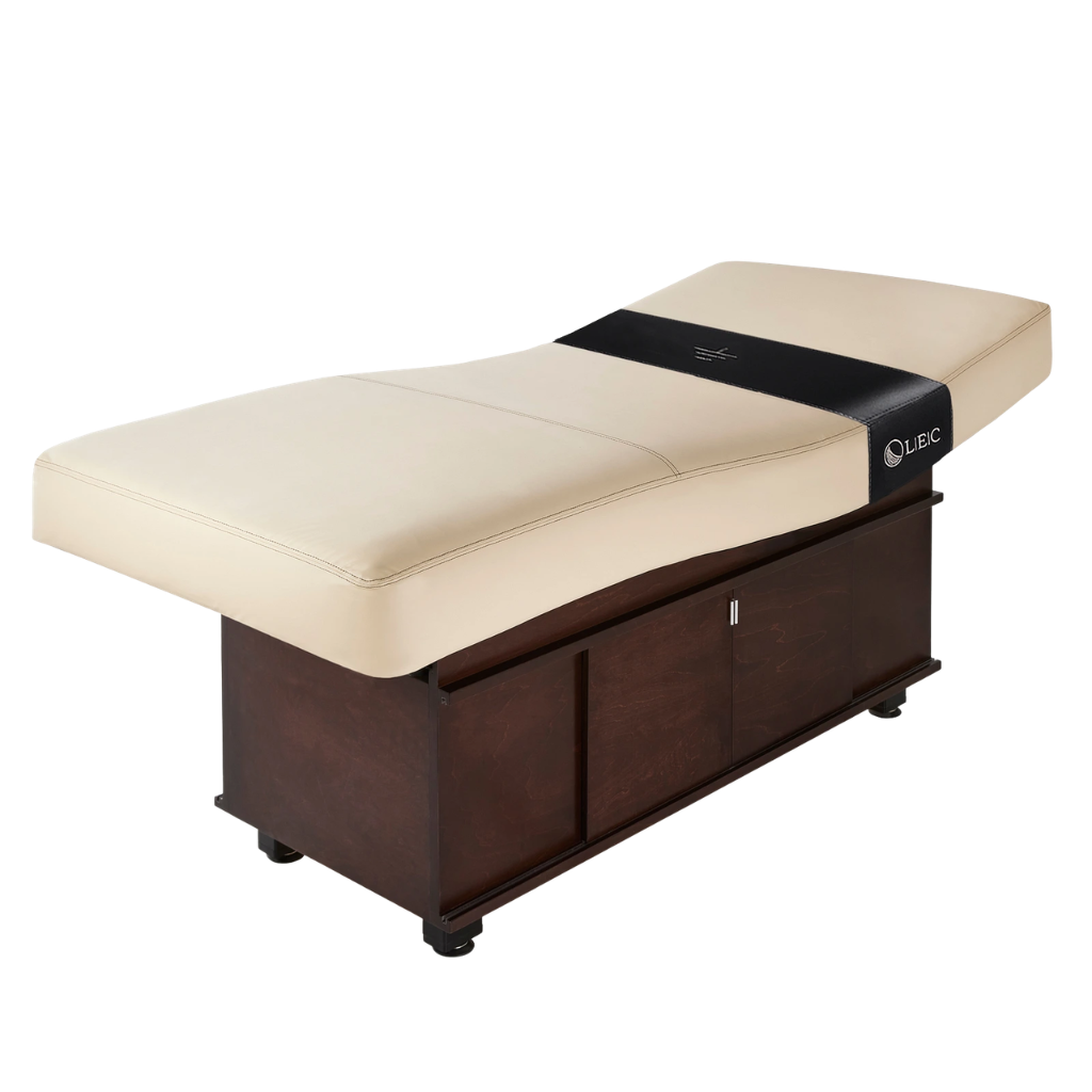 LEC INSIGNIA 2.0 CLASSIC™ multi-purpose treatment table with a replaceable mattress, ergonomic cushioning, and a durable design ideal for Med Spas and wellness practices.