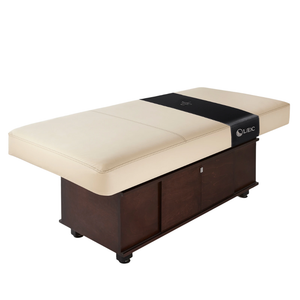 LEC INSIGNIA 2.0 CLASSIC™ multi-purpose treatment table with a replaceable mattress, ergonomic cushioning, and a durable design ideal for Med Spas and wellness practices illustrating the flat table.