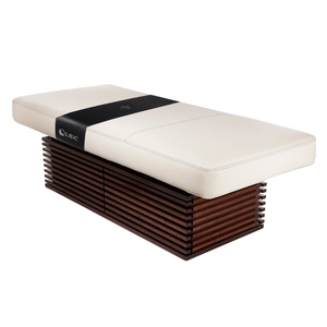 LEC INSIGNIA 2.0 CLASSIC™ multi-purpose treatment table with a replaceable mattress, ergonomic cushioning, and a durable design ideal for Med Spas and wellness practices illustrating the flat table.