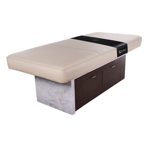 LEC INSIGNIA 2.0 WATERFALL™ multi-purpose treatment table with a replaceable mattress, ergonomic cushioning, and a durable design ideal for Med Spas and wellness practices.