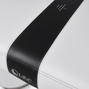 Close up view of LEC INSIGNIA 2.0 WAVERLY™ multi-purpose treatment table with a replaceable mattress illustrating the Earthconnect grounding system.