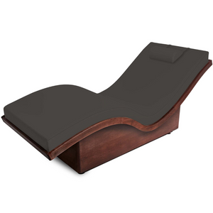 LEC NuWave Lounger Salt Room Edition with Graphite Grey upholstery ergonomic wave design chair for salt room and medical wellness practices.