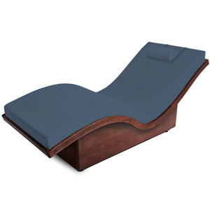 LEC NuWave Lounger Salt Room Edition with Marine Blue upholstery ergonomic wave design chair for salt room and medical wellness practices.