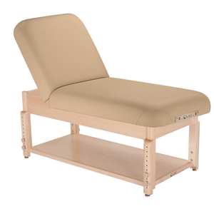 LEC Sonoma Spa Treatment Table with Shelf Base illustrating the tilt top.