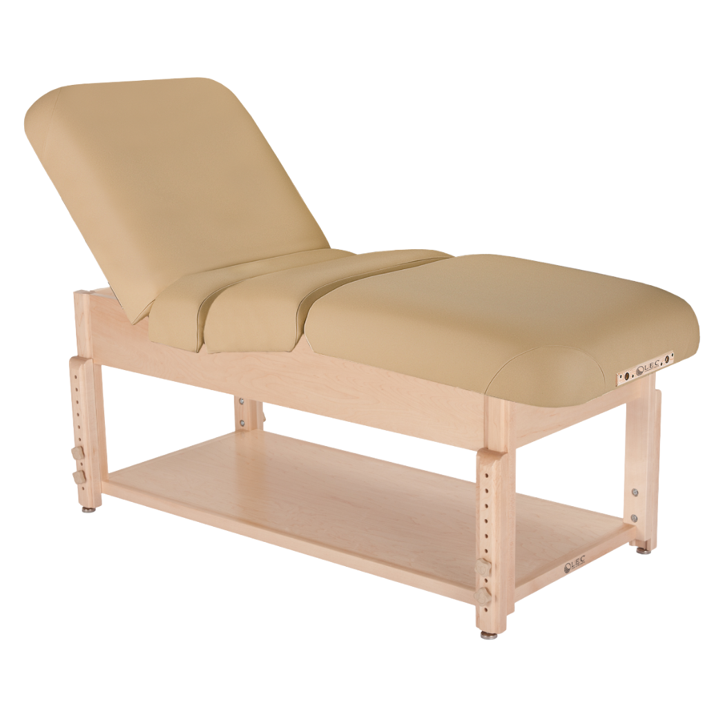LEC Sonoma Spa Treatment Table with Shelf Base illustrating the salon top.
