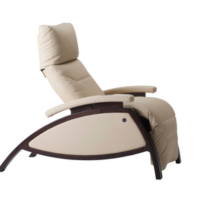 LEC ZG Dream Lounger upholstered side view, reclining zero gravity chair with metal legs for medical wellness practices.