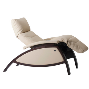 LEC ZG Dream Lounger upholstered side view, reclining zero gravity chair with metal legs for medical wellness practices.