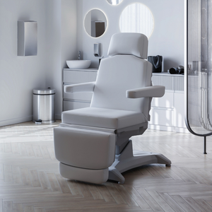 Lemi X Treatment Chair illustrated in setting facing left.