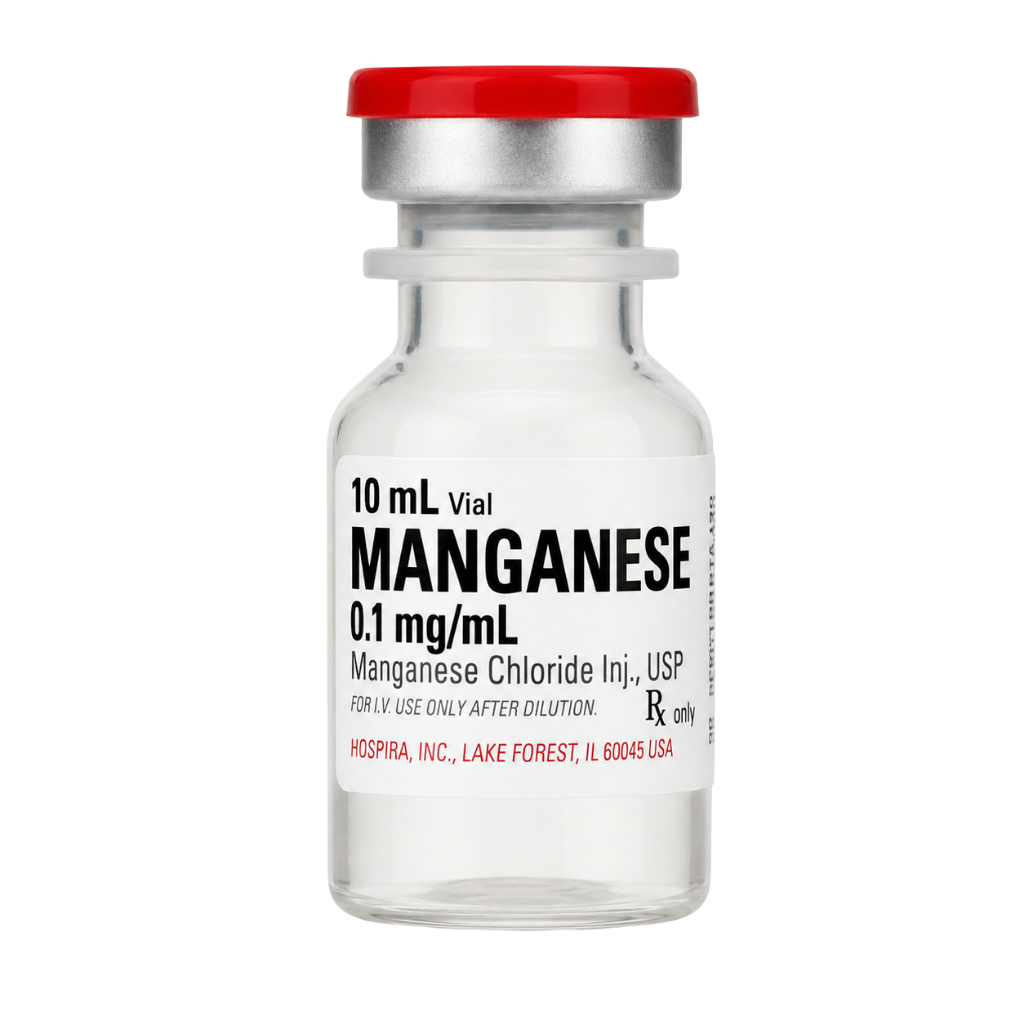 Manganese Chloride Injection, USP is a sterile, prescription-only trace element injection supplied in a 10 mL single-dose vial. NDC 00409-4091-01