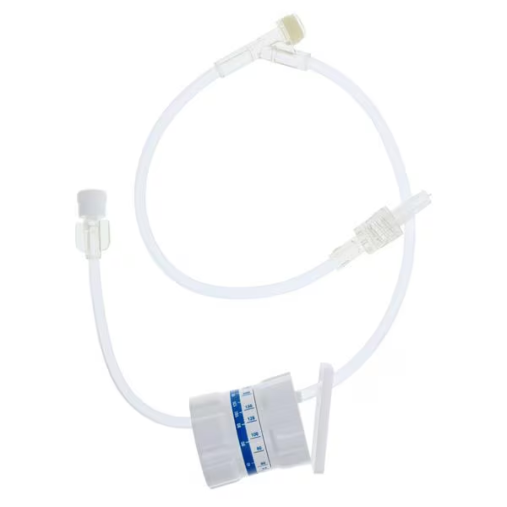 MedSource IV Extension Sets product photo showing Flow Regulator, Split Septum Y-Site, Slide Clamp and Rotary Male Luer Lock