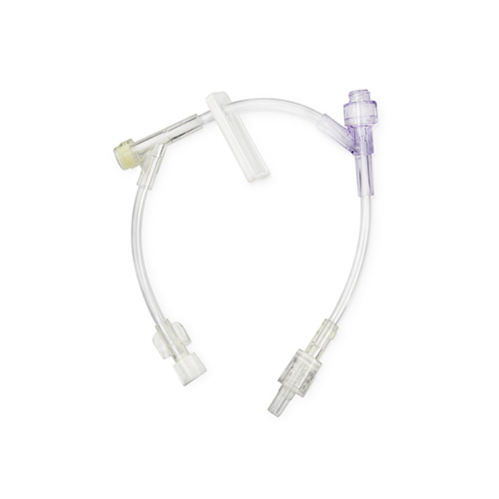 MedSource IV Extension Sets product photo showing all connectors and clamp