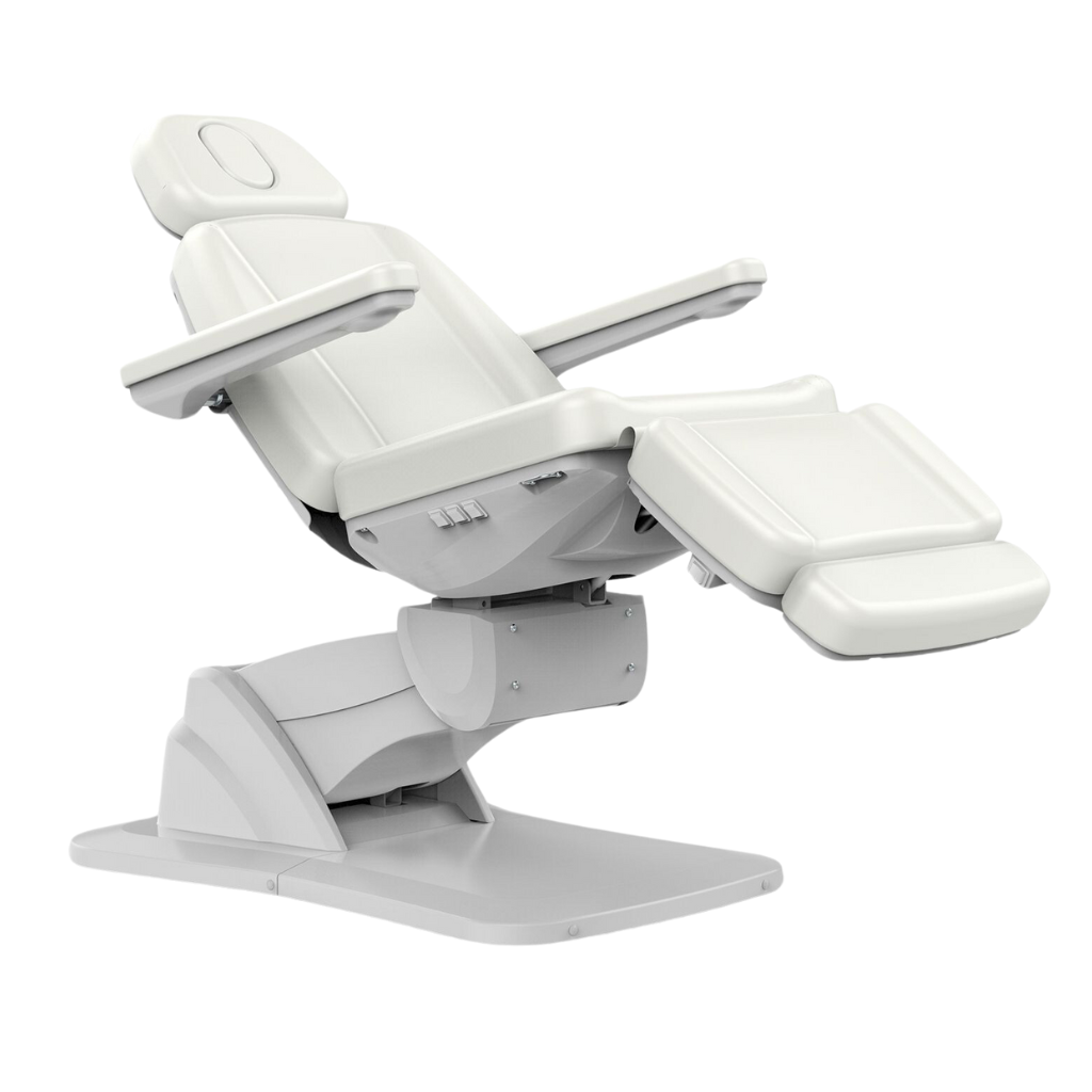 Silverfox America Medical Spa Facial Bed Exam Dermatology and Procedure  Chair w Rotation - All Electric (White)