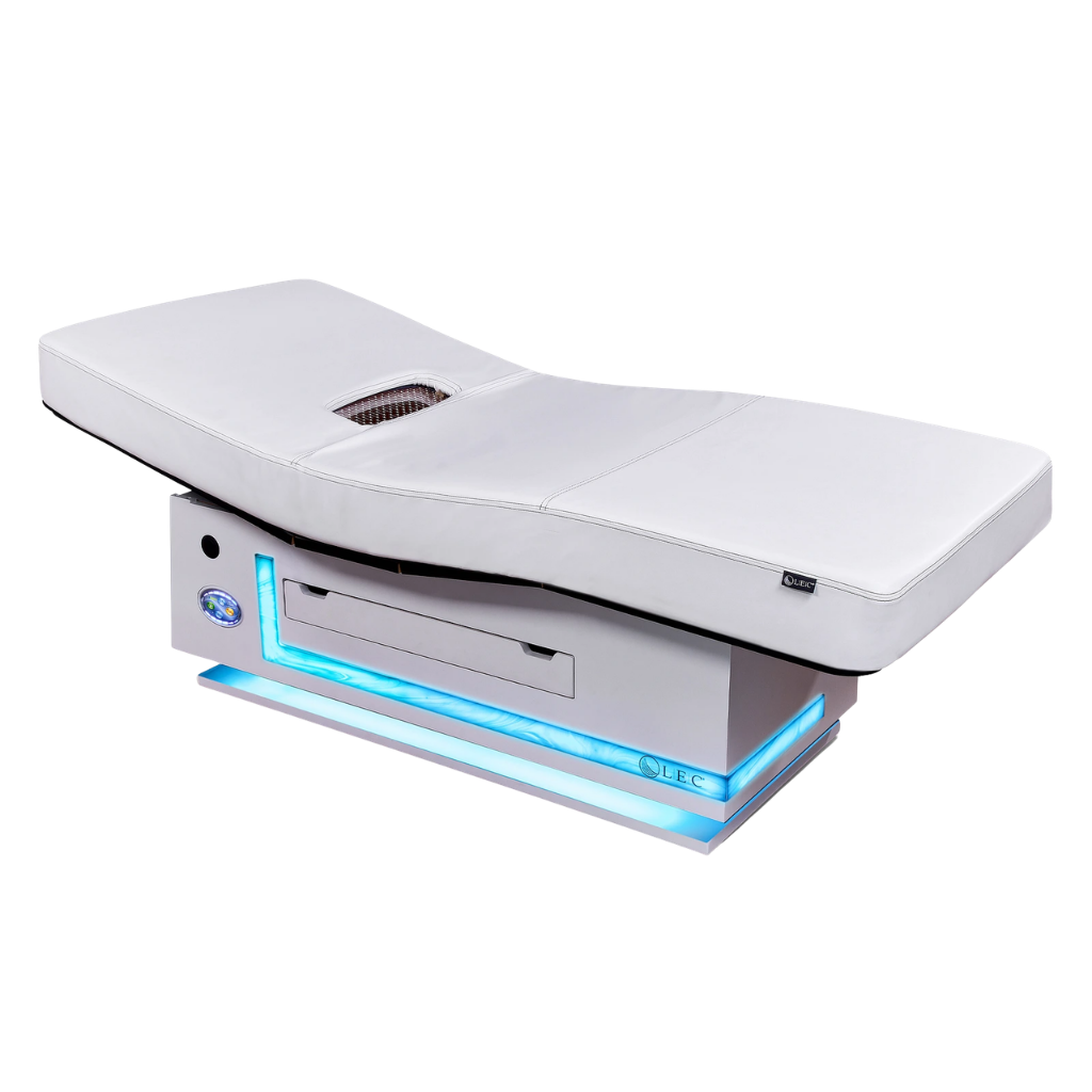 Radiance PT Pulsed LED Light Therapy Treatment Table with open back panel.