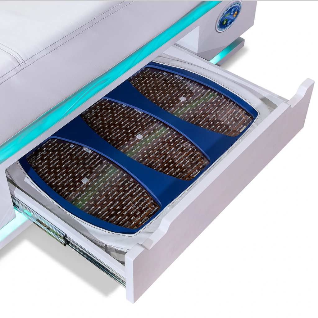 Radiance PT Pulsed LED Light Therapy Treatment Table illustrating the Blanket Storage Drawer.