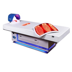 Radiance PT Pulsed LED Light Therapy Treatment Table in white with all panels switched on.