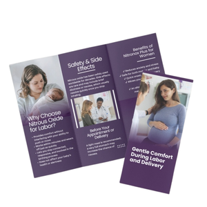 Nitrous oxide tri-fold patient brochure for birthing centers