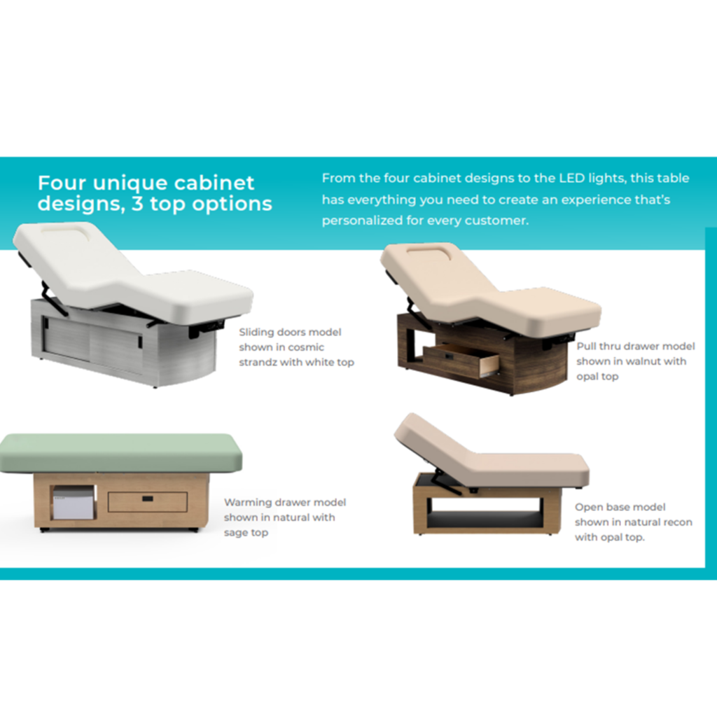 Oakworks Prema Electric Flat Top Table with Four unique cabinet designs