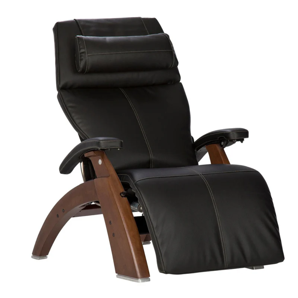Perfect Chair Omni-Motion Classic Zero Gravity - Black Premium Pad - Walnut Front (PC-610)