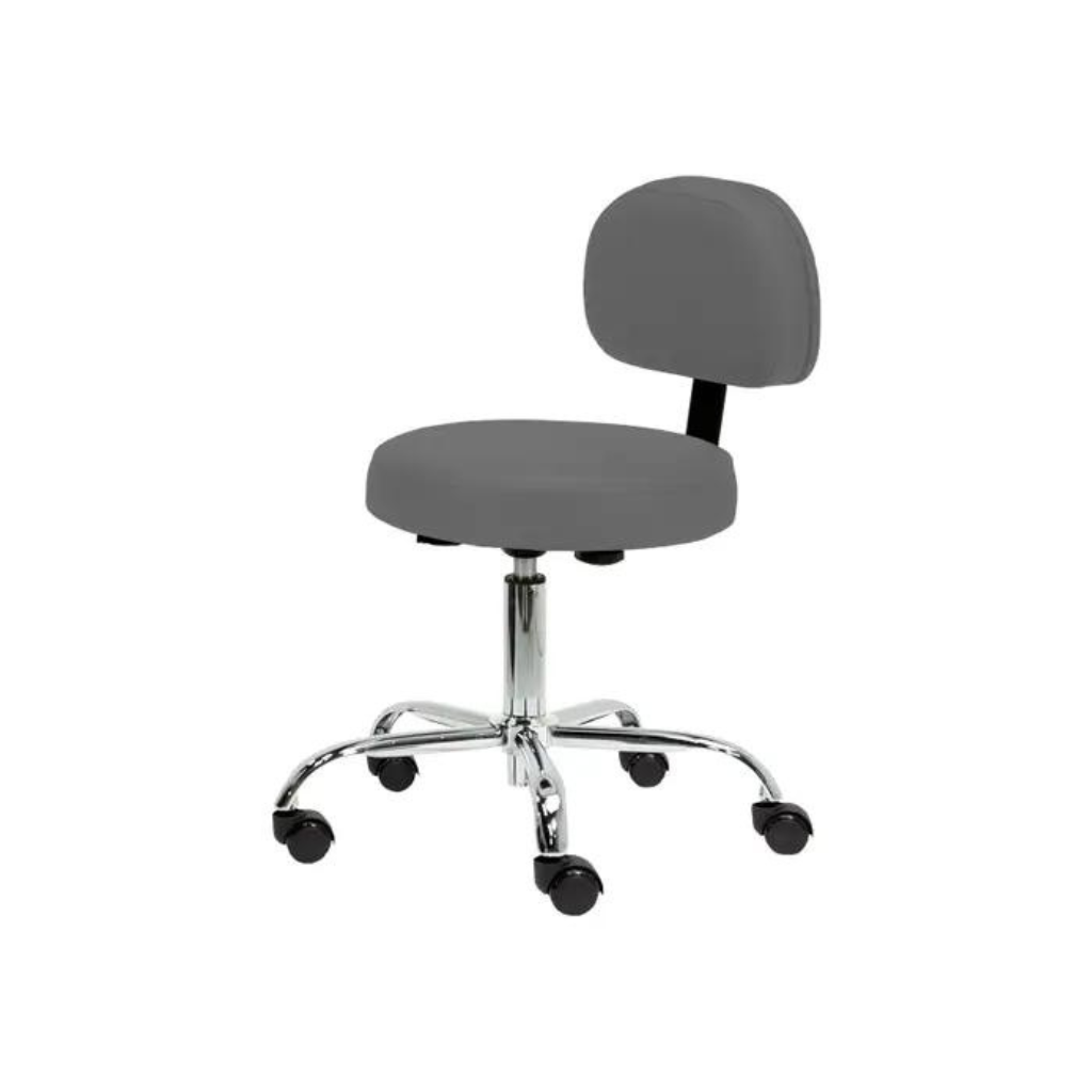 Earthlite Pneumatic Rolling Stool with Backrest