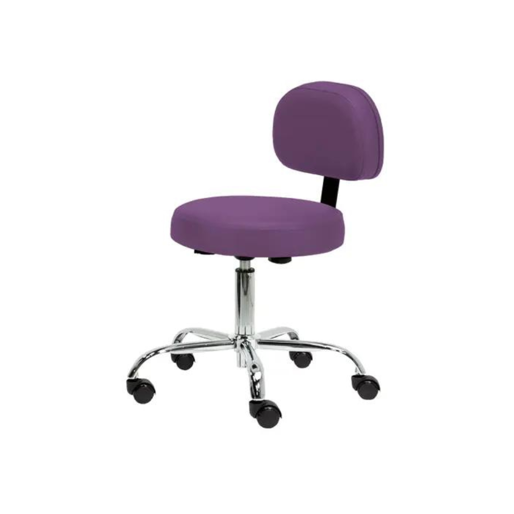 Earthlite Pneumatic Rolling Stool with Backrest