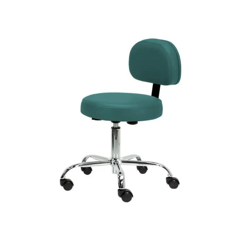 Earthlite Pneumatic Rolling Stool with Backrest