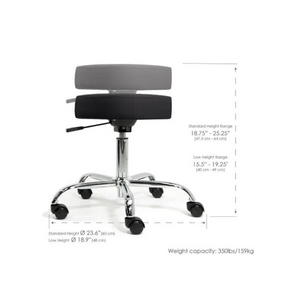 Pneumatic Rolling Massage Stool Height range Black