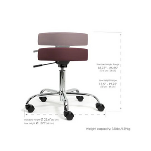 Pneumatic Rolling Massage Stool Height range Burgundy