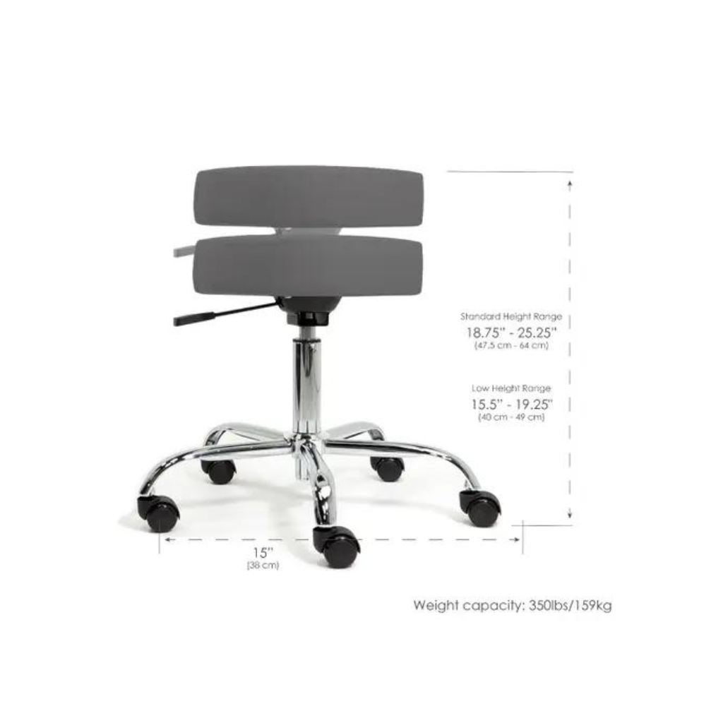 Pneumatic Rolling Massage Stool Height range Gray