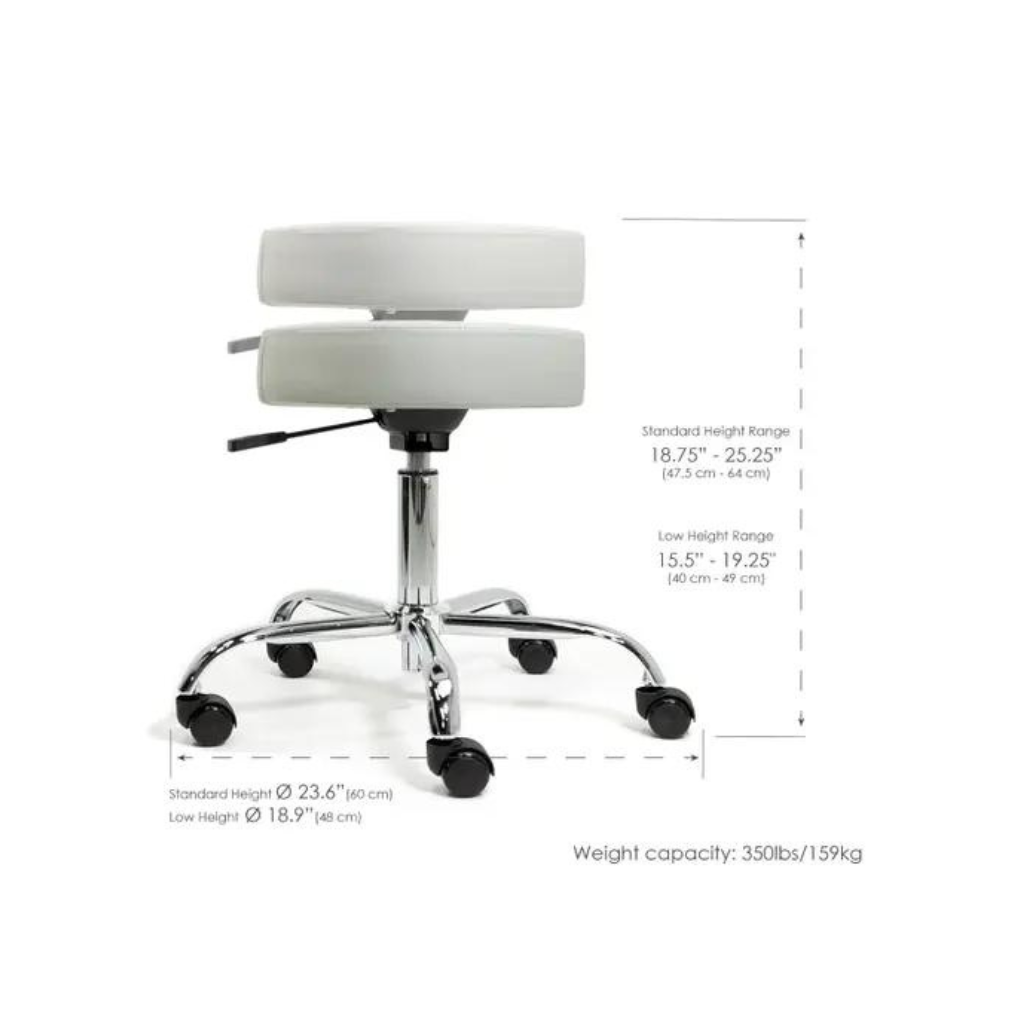 Pneumatic Rolling Massage Stool Height range Sterling